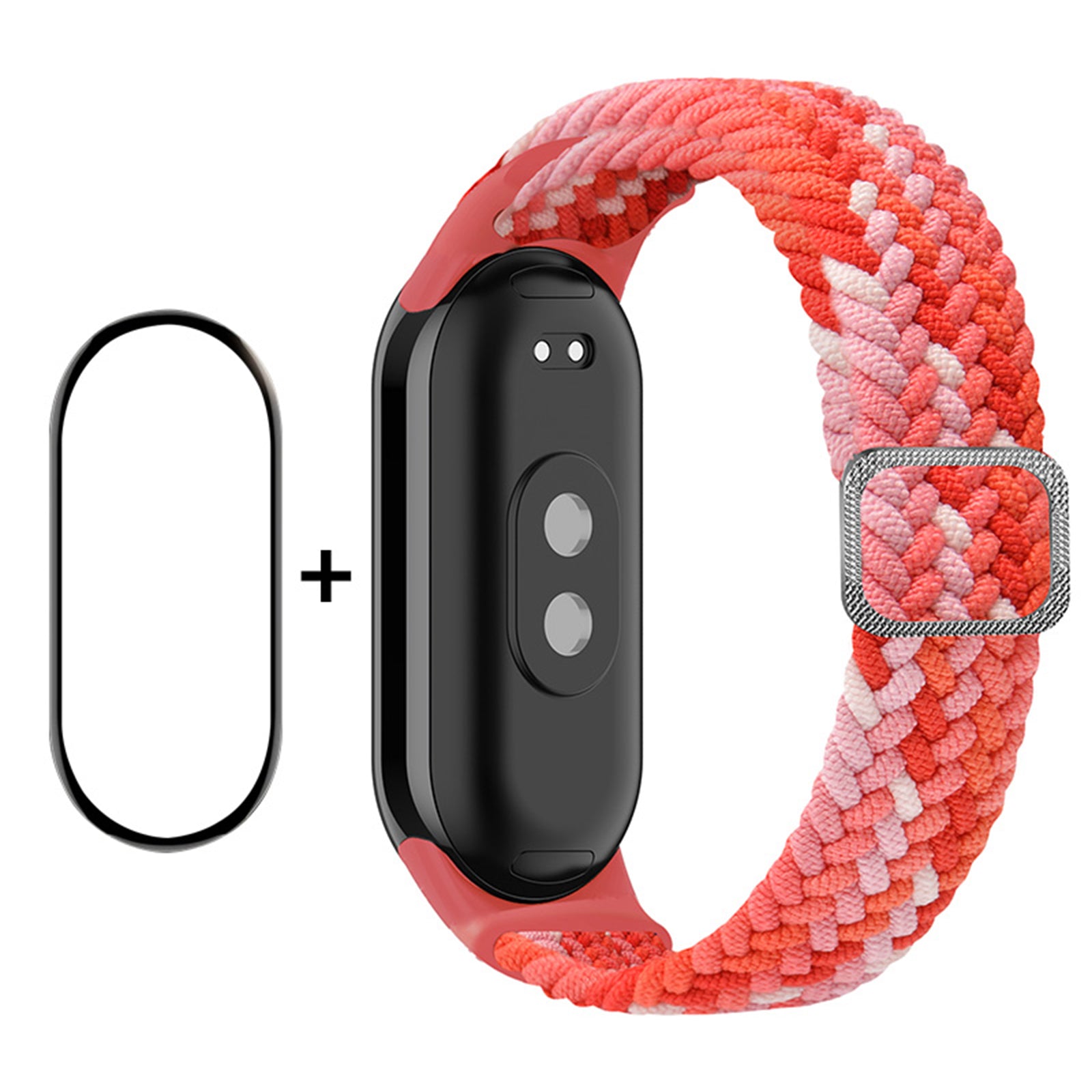 ENKAY HAT-PRINCE For Xiaomi Smart Band 8 Elastic Watch Band Nylon Braided Wrist Strap Set with PMMA Screen Protector ENKAY HAT-PRINCE For Xiaomi Smart Band 8 Elastic Watch Band Nylon Braided Wrist Strap Set with PMMA Screen Protector